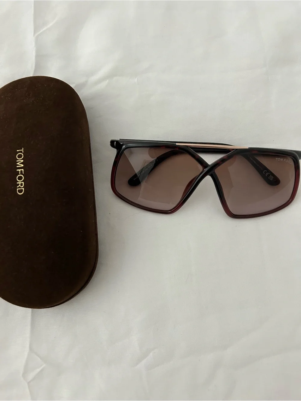 Tom Ford MERYL Sunglasses FT1038-56Z-64 Havana Frame Violet Gradient Lenses